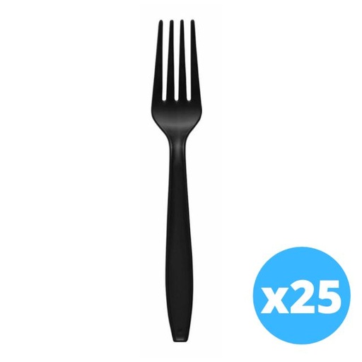 [6253506051395] Plastic Forks 20ct - Black - High Quality