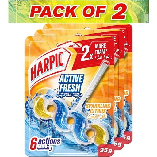 [6295120047781] Harpic Active Fresh Toilet Block Active Fresh Sparkling Citrus 2 x 35g