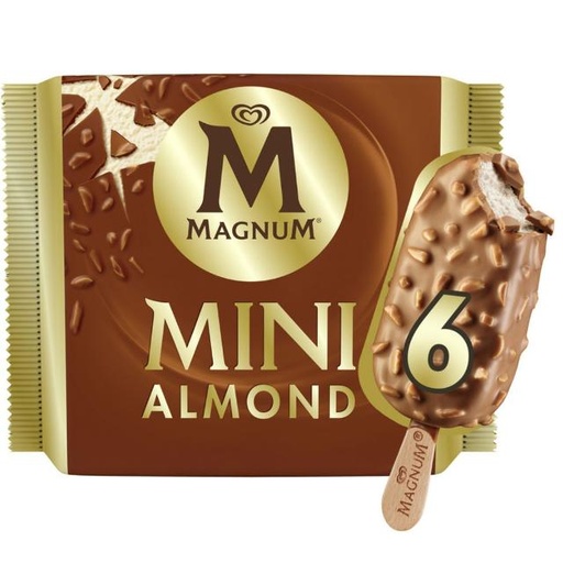 [8683130003756] Magnum Mini Ice Cream Stick Almond 6 x 57.5ml