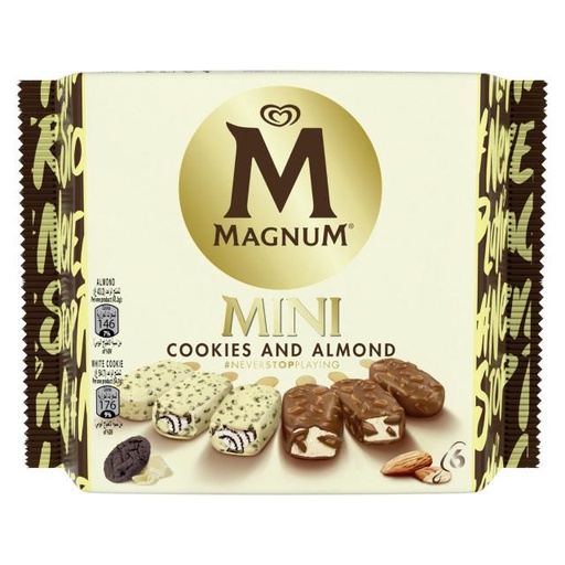 [8683130003732] Magnum Mini Ice Cream Stick Cookie & Almond 6 x 57.5ml