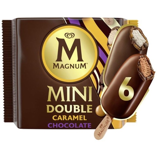 [8683130003718] Magnum Mini Ice Cream Stick Double Chocolate & Caramel 6 x 60ml