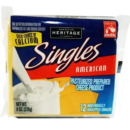 [071505018838] American Heritage Singles Slices Cheese 227g