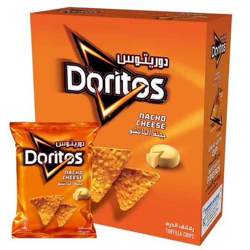 [6281036008251] Doritos Nacho Cheese Tortilla Chips 14g x 22pcs