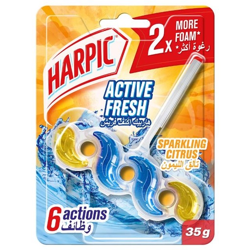 [6295120047774] Harpic Active Fresh Power 6 Toilet Cleaner Sparkling Citrus 35g