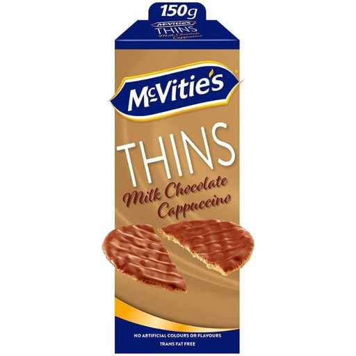 [8690504081937] McVities Digestive Thins Milk Chocolate Cappuccino Biscuits 150g