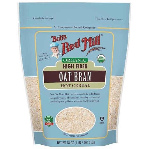[039978019554] Bob's Red Mill Organic High Fiber Oat Bran Hot Cereal, 510g