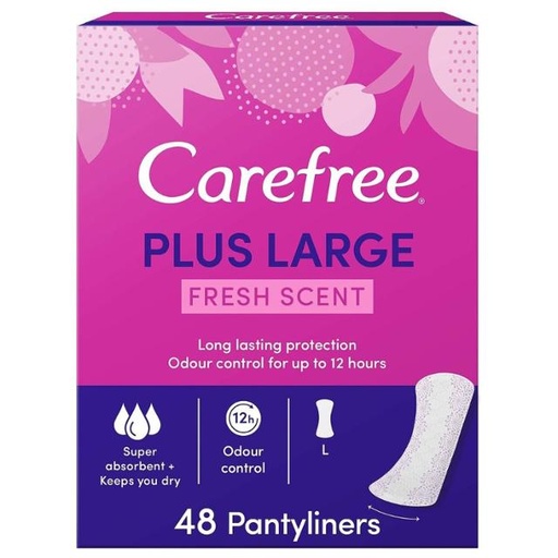 [3574660625769] Carefree Panty Liners Plus Large Fresh Scent 48pcs