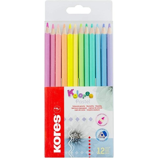 [9023800933119] Kores Triangular Pastel Coloured Pencils
