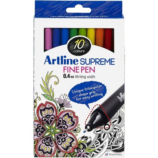 [4549441003035] Artline Supreme Fine Liner Pen 0.4mm Set - Pack of 10