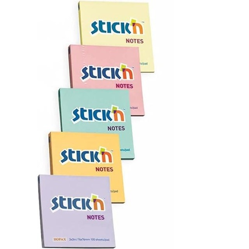 [4712759210079] Hopax Stick'n Notes 76 x 127mm - Pack of 4 Colored