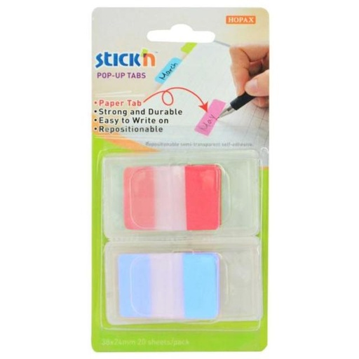 [4712759260517] Hopax Stick'n Pop-Up Tabs 38 x24 mm - Pack of 20