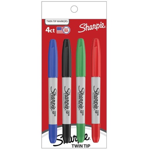 [3501170810972] Sharpie Mini Permanent Markers, Fine Point, Assorted Colors, 4ct