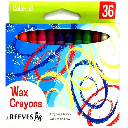 [780804630220] Reeves Wax Crayons - 36 Colours