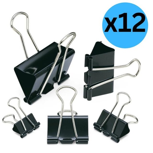 [4893055200183] Binder Clips 12pcs