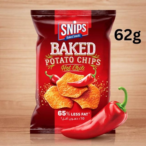[5281128104824] Snips Baked Potato Chips Hot Chili 62g