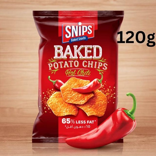 [5281128104855] Snips Baked Potato Chips Hot Chili 120g