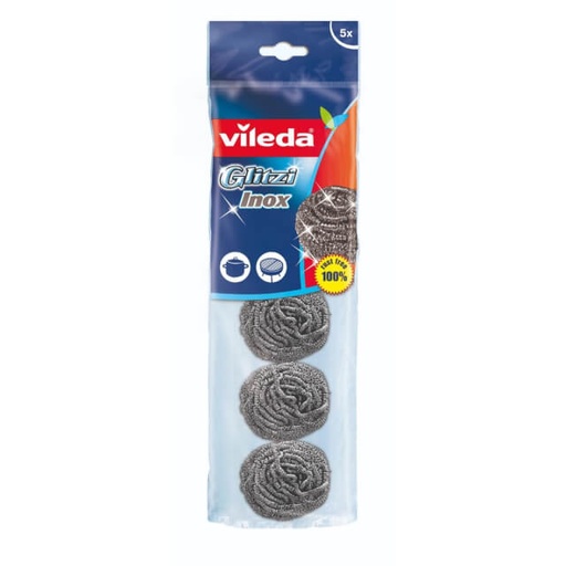 [4023103095670] Vileda Inox Metallic Spiral Dish Washing 5pcs