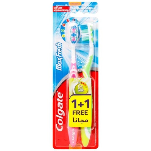 [8714789292939] Colgate Toothbrush Max Fresh Soft 1+1