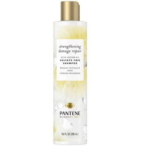 [080878191079] Pantene Nutrient Blends Strengthening Damage Repair Sulfate Free Shampoo with Castor Oil 285ml