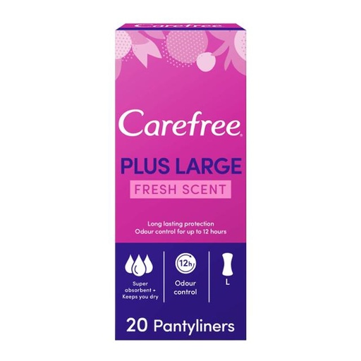 [3574661257037] CAREFREE Panty Liners,Plus Large, Fresh Scent, Pack of 20