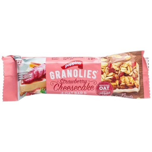 [5281128603587] Poppins Granolies Oat Bar Strawberry Cheesecake 30g