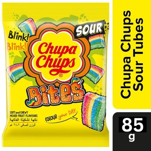 [8901393017137] Chupa Chups Sour Bites Mixed Fruit Jellies 85g