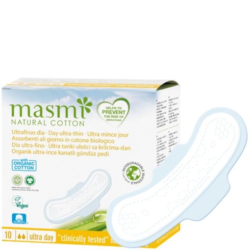 [8432984000240] Masmi Ultra-thin with wings Biodegradable individual wrap 10's