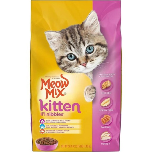 [829274007108] Meow Mix Kitten Li'L Nibbles Dry Cat Food,1.43kg