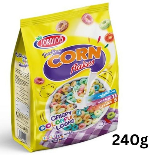 [6253002414830] Jordina Corn Flakes Colorful Loops 240g