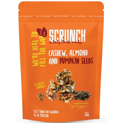 [6224010124097] Scrunch Cashew, Almond, and Pumpkin Seed - Cluster - 200g