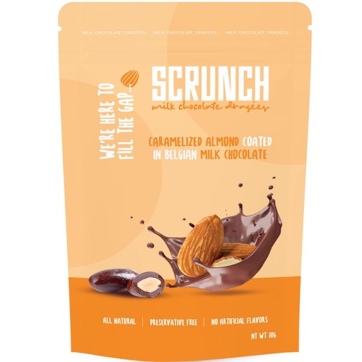[6224010124424] Scrunch Belgian Milk Chocolate Almond - Dragee - 70g