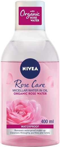 NIVEA Face Micellar Water, Makeup Remover, Rose Care with Organic Rose, All Skin Types, 400ml
