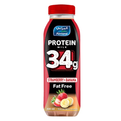 [6281007062732] Al Marai Protein Milk Strawberry Fat Free 400ml