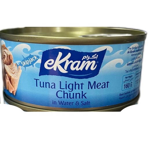 [6253811200044] Ekram Tuna Light Meal Chunk In Water 160g