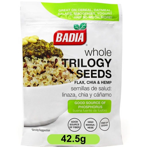 [033844000806] Badia Whole TRILOGY Seeds Linaza, Chia & Cañamo 42.5g