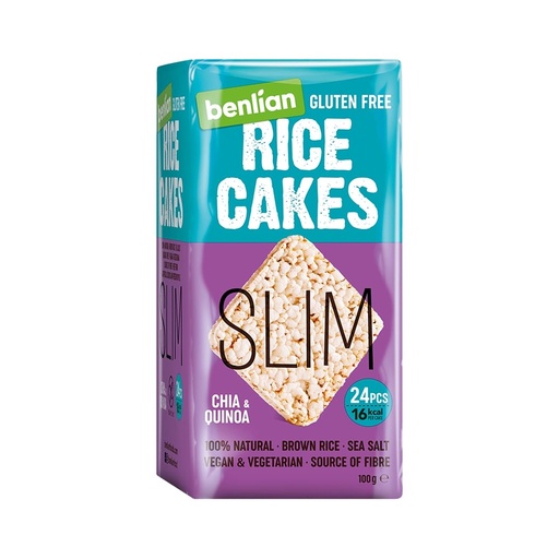 [8606018701186] Benlian Slim Rice Cakes Chia and Quinoa 100g