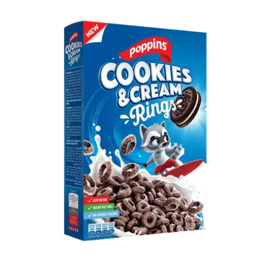 [5281128602207] Poppins Cookies & Cream Rings  350g