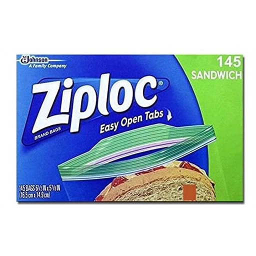 [00000552] Ziploc Sandwich Bags, 145-Count 16.5cm x 14.9cm