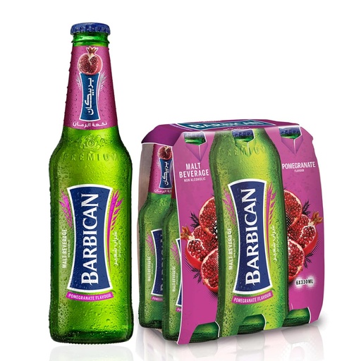 [6281034904456] Barbican Glass Bottle - Pomegranate Flavor (330 ml)