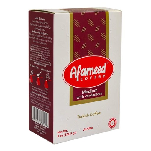 [6254000115019] Al Ameed Medium Turkish Coffee With Cardamom 250g