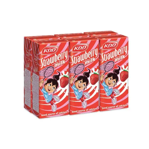 [6271002121466] KDD Milk Strawberry 180ml x 6 Pieces