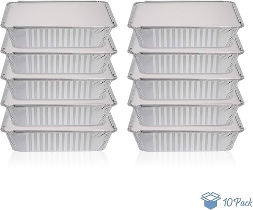 [6253012669022] RZ Aluminium Foil Trays Food Foil Pans with Lids 31 x 21cm 5pcs