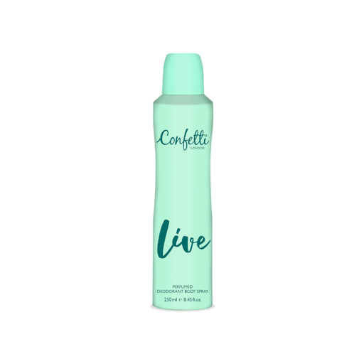 [5060340398293] Confetti London Perfumed Deodorant Spray Live 250ml