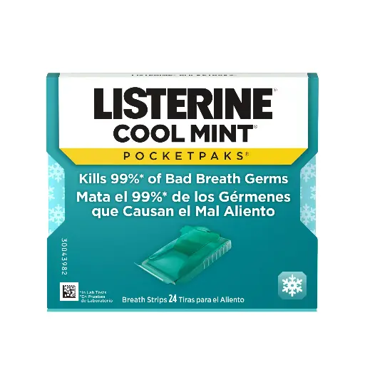 [012547433654] Listerine Cool Mint PocketPaks Fresh Breath Strips 24-Strip Pack