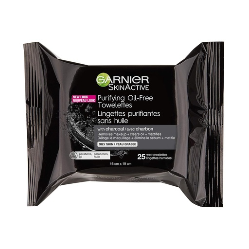 [603084484997] Garnier SkinActive Purifying Oil-Free Cleansing Wipes 25pcs