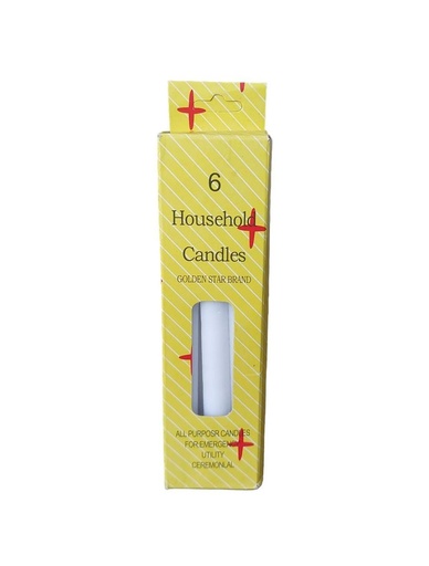 [037172003355] Household Candles - 6pcs (12cm)