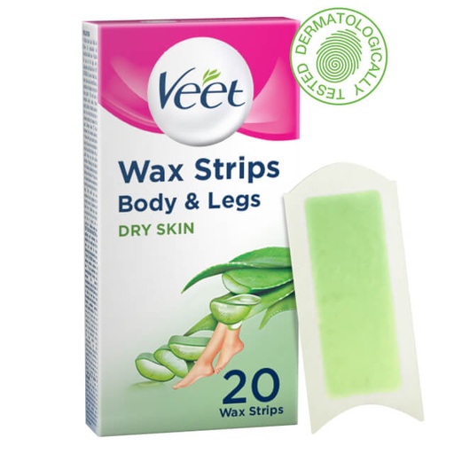 [3059944020701] Veet Hair Removal Wax Strips for Dry Skin x20