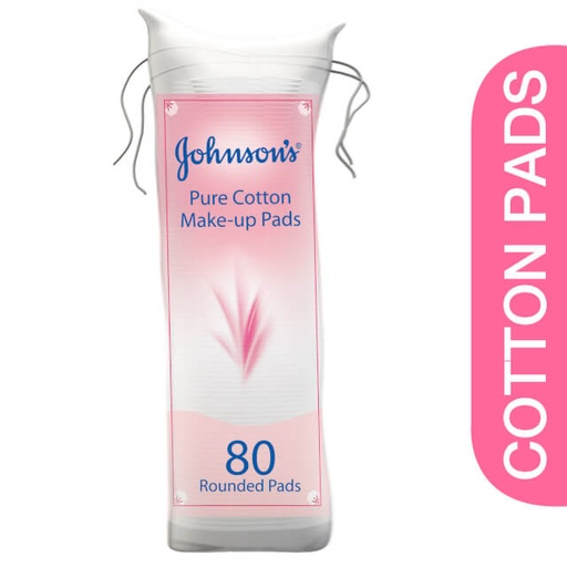 [6291018100019] JOHNSONS Pure Cotton Pads, Pack of 80 round pads